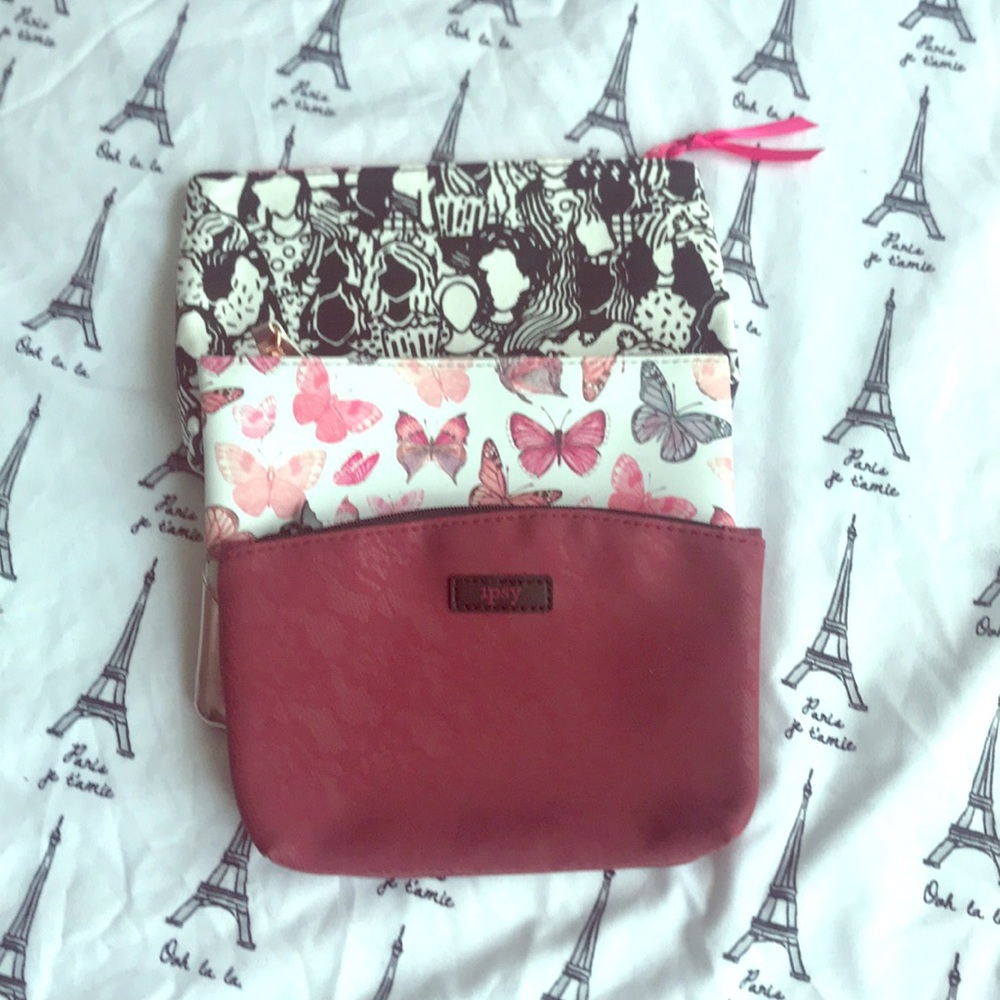 3 Ipsy cosmetics bags